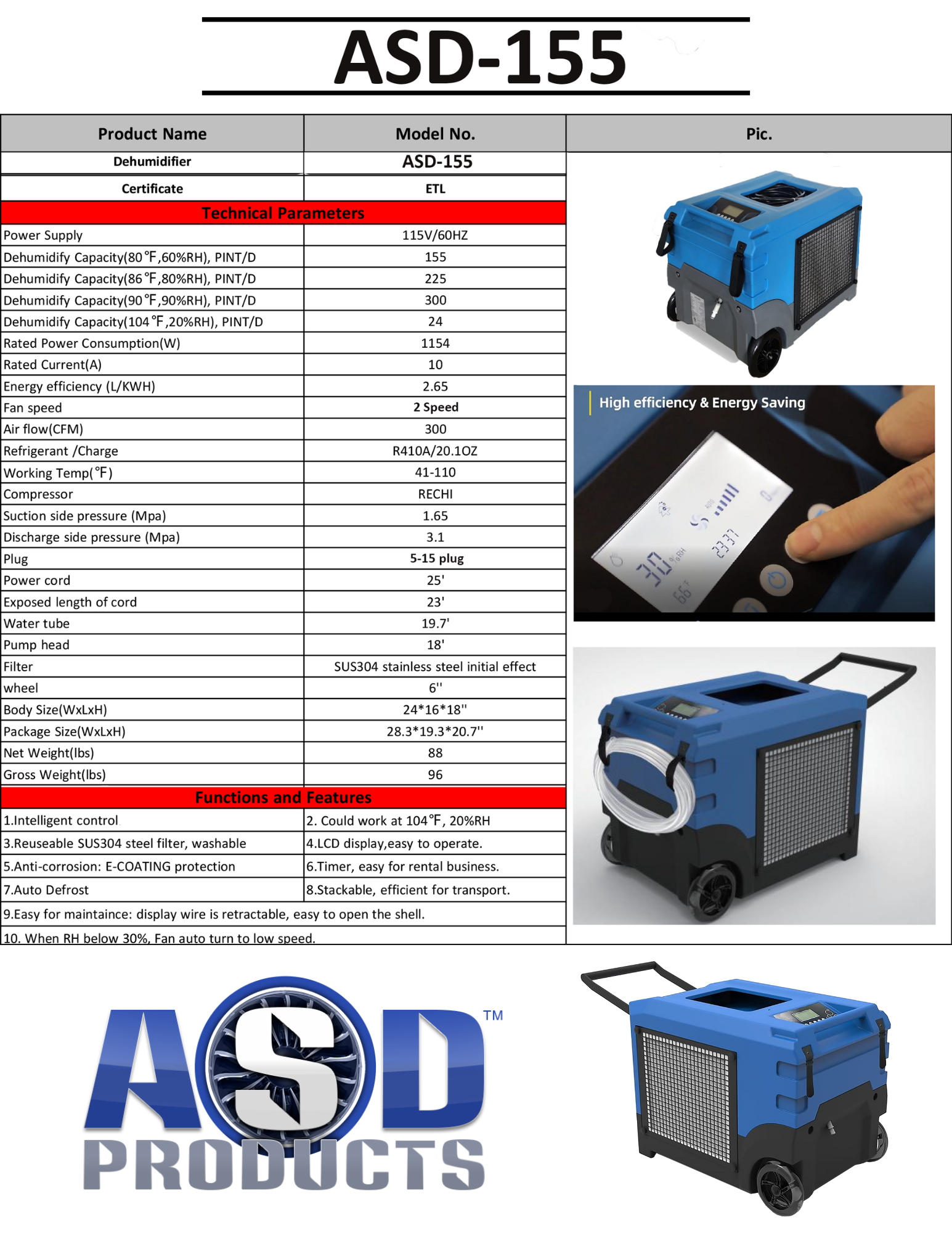 ASD-155 Dehumidifier