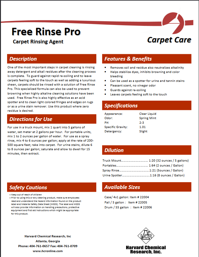 Harvard Free Rinse Pro, All Fiber Rinse