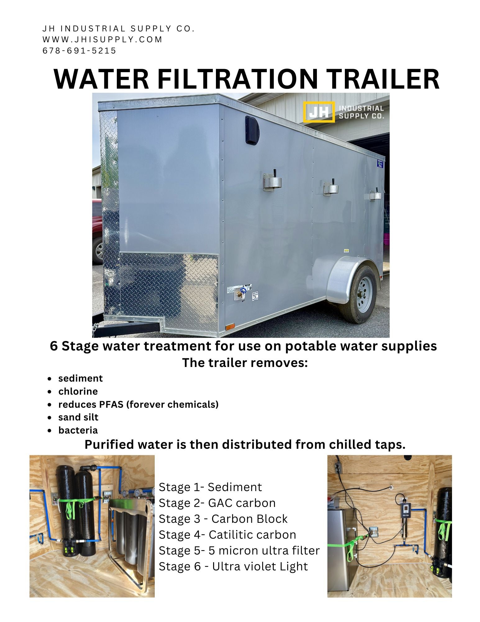 J&H Water Purification Trailer — On-Site Drinking Water for Any Worksite or Event