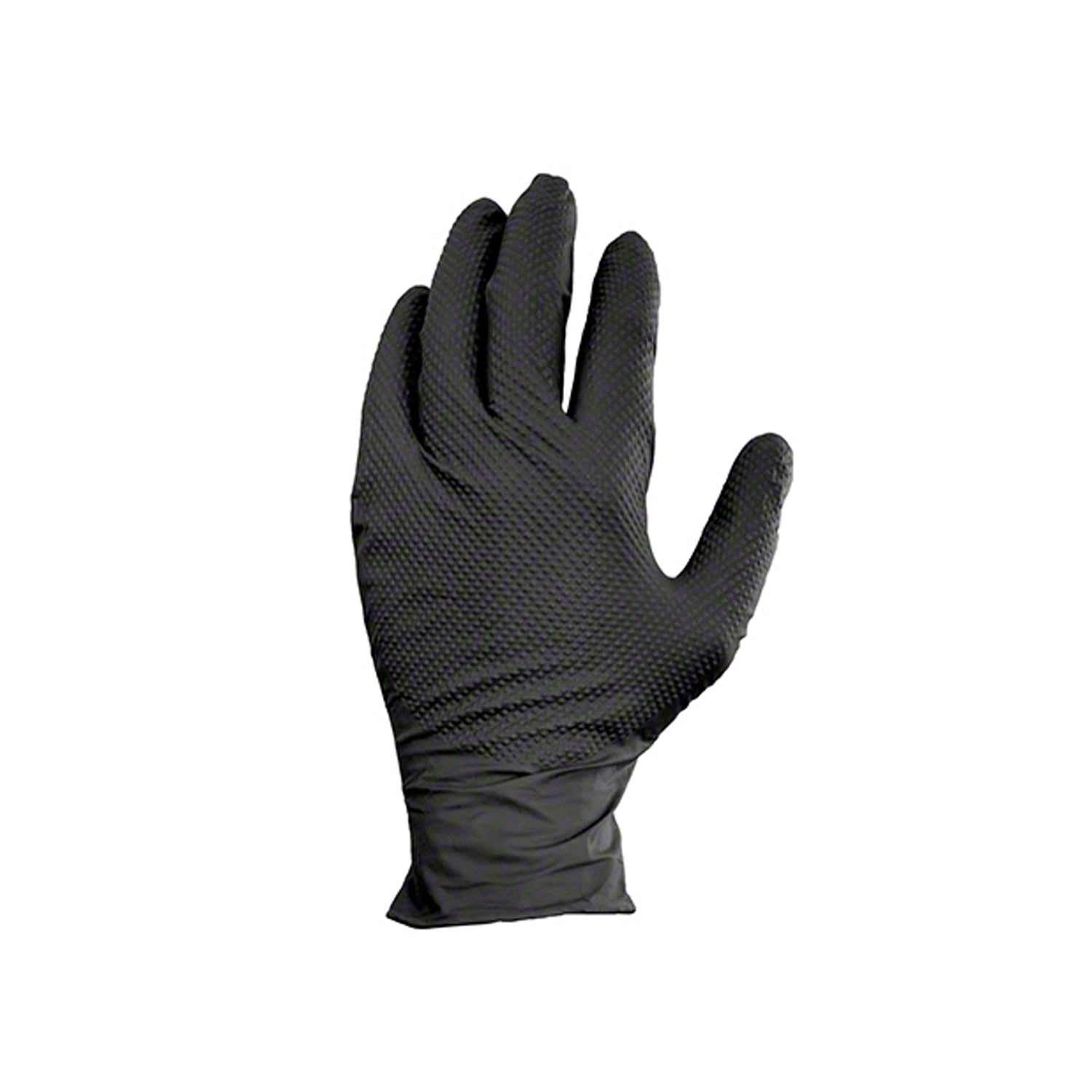 Black Nitrile 9 Mil Pyramid Grip Gloves
