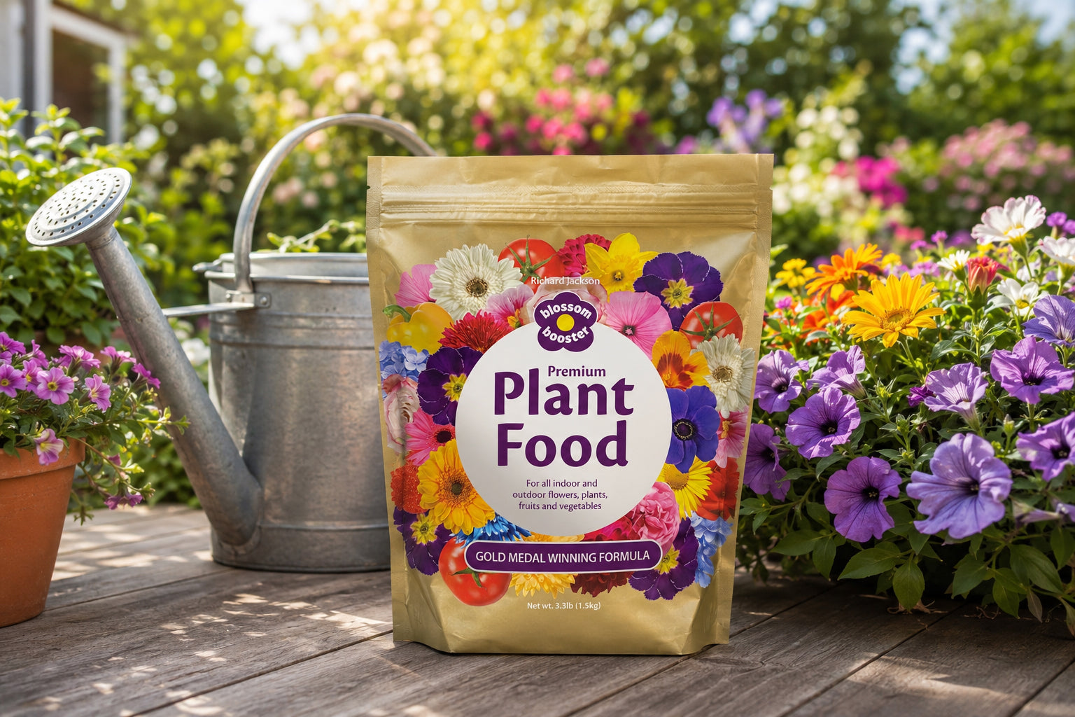 Richard Jackson Blossom Booster Premium Plant Food, 12-12-36 — High-Potash Water-Soluble Fertilizer for Bigger Blooms, Fruits & Vegetables